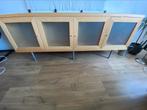 Dressoir op metalen pootjes en met glasplaten, Ophalen, 150 tot 200 cm, 25 tot 50 cm, Overige houtsoorten