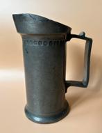 Antieke Tinnen maatbeker dubbele deciliter ca. 1870, Antiek en Kunst, Antiek | Tin, Ophalen of Verzenden