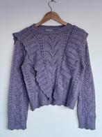 ONLY Trui met Ruches en Ajour Gebreid | Paars/Lila | Maat S, Kleding | Dames, Truien en Vesten, Only, Paars, Ophalen of Verzenden