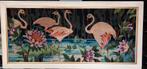 Geborduurd schilderij van Flamingo's, Ophalen