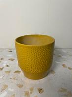 Z.g.a.n. oker gele bloempot 13/13 cm, Rond, Ophalen of Verzenden, Zo goed als nieuw, Minder dan 25 cm