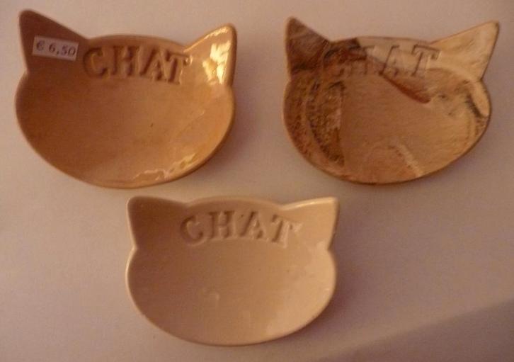 Diverse keramische kattekop schaaltjes (9,5 x 8 cm), Dieren en Toebehoren, Kattenvoerbakken en Drinkbakken, Nieuw, Ophalen