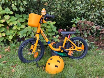 B’twin 2-in-1 kinderfiets/loopfiets DISOVER 500 14 inch geel beschikbaar voor biedingen