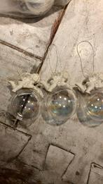 3 glazen kerstballen met engeltjes erop, Diversen, Kerst, Ophalen of Verzenden, Zo goed als nieuw