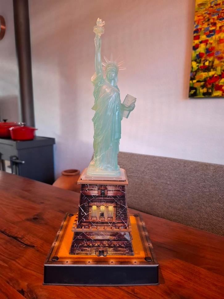 3D puzzel vrijheidsbeeld, Hobby en Vrije tijd, Denksport en Puzzels, Zo goed als nieuw, Rubik's of 3D-puzzel, Minder dan 500 stukjes