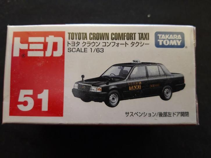 Tomica Tomy 51 Toyota Crown Comfort Taxi zwart 1/63, Hobby en Vrije tijd, Modelauto's | Overige schalen, Nieuw, Auto, Ophalen of Verzenden