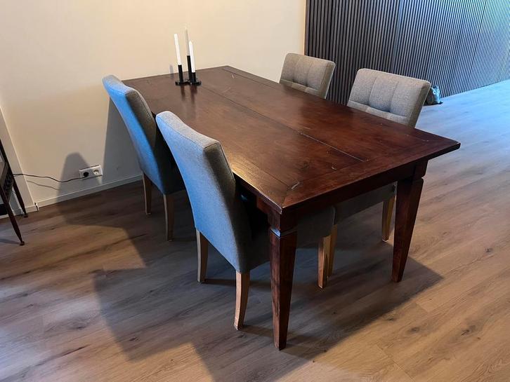 Eettafel, Huis en Inrichting, Complete eetkamers, Zo goed als nieuw, 4 tot 6 stoelen, Ophalen