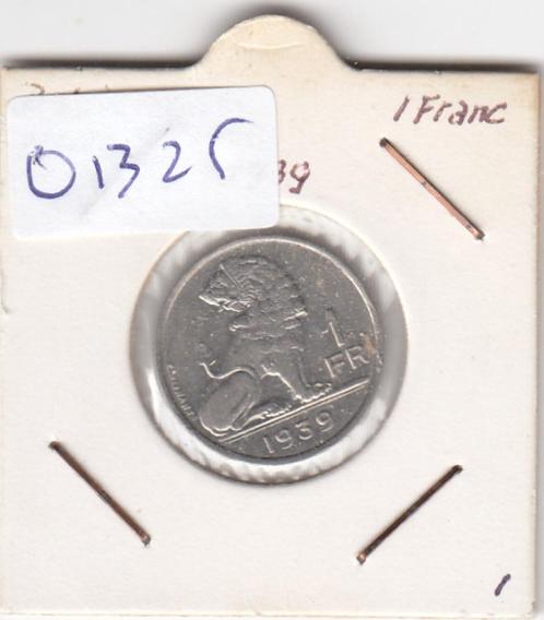 S19-MAS-01325 België 1 franc 1939  KM# 119 VF Legende - 'BEL, Postzegels en Munten, Munten | Europa | Niet-Euromunten, België
