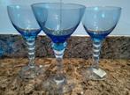 set 12 vintage dessert glazen Luxor Bi-col Zaffiro blauw, Ophalen of Verzenden, Zo goed als nieuw, Overige typen