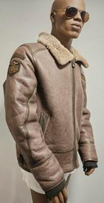 PME Legend 100% sheepskin zware leren lammycoat jas (XL), Bruin, Maat 56/58 (XL), Ophalen of Verzenden, Nvt