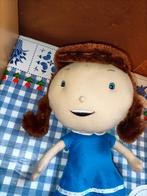 Zilveren Kruis knuffel meisje met blauwe jurk 28 cm, Ophalen of Verzenden
