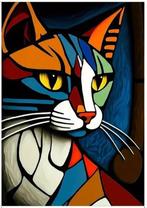 Moderne Kunst - Kat - ArtPrint op Canvasdoek, Antiek en Kunst, Ophalen of Verzenden