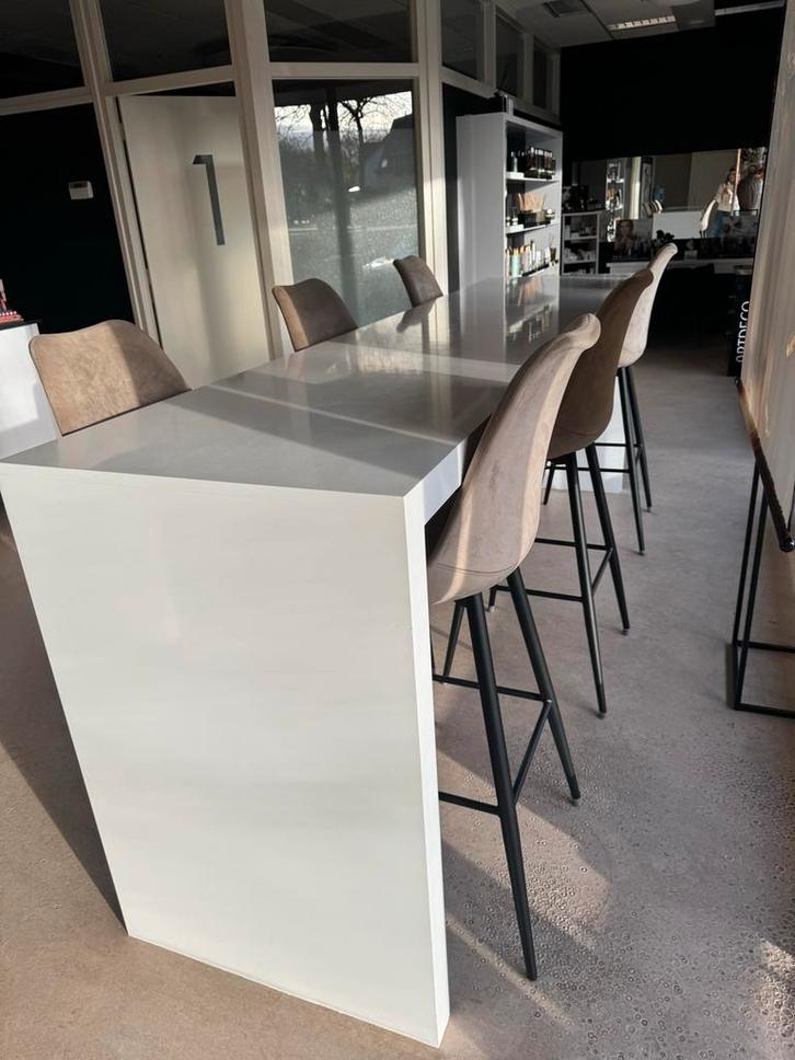 Witte Bartafel 300x70x106cm, Huis en Inrichting, Tafels | Statafels, Gebruikt, Ophalen
