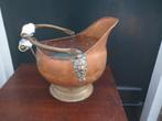 Koperen HELMKIT pot bloempot met leeuwenkoppen Delfts blauw, Antiek en Kunst, Antiek | Koper en Brons, Ophalen of Verzenden, Koper