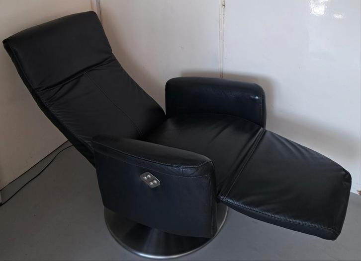 Modern Elektrische Fauteuil draaibaar Echt  Leer Verstelbaar, Huis en Inrichting, Fauteuils, Zo goed als nieuw, Leer, 50 tot 75 cm