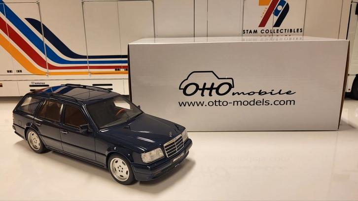 Otto Mobile Mercedes-Benz W124 S124 E36 AMG Blue, Hobby en Vrije tijd, Modelauto's | 1:18, Zo goed als nieuw, Auto, OttOMobile