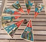 Vintage vaantjes van steden in Italië en Monaco, Diversen, Vlaggen en Wimpels, Verzenden, Gebruikt