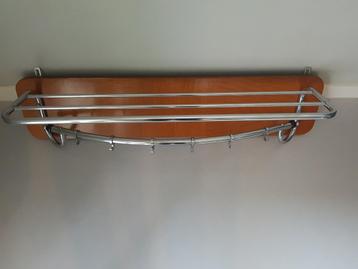 Wandkapstok - Teak / Chroom - Vintage jaren 60-70 beschikbaar voor biedingen