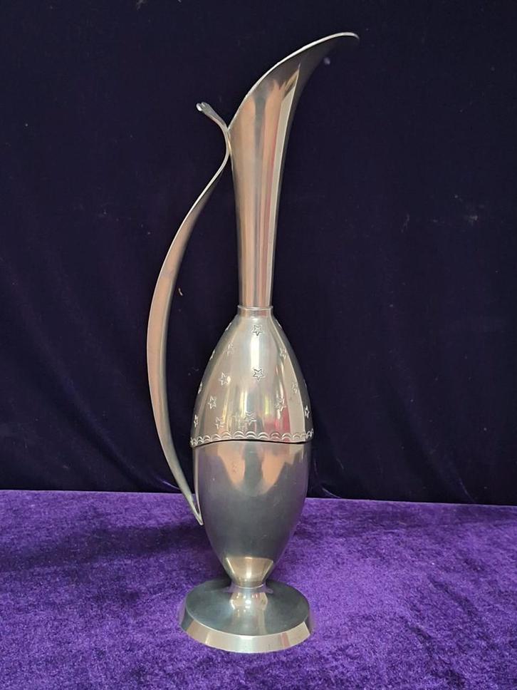 Noorse Tinnen Vaas - Haugrud Design 1950, Antiek en Kunst, Antiek | Vazen, Ophalen of Verzenden