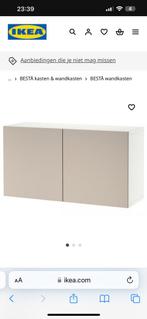 Witte besta kast met beige deuren 120x42x64, Huis en Inrichting, Ophalen of Verzenden, Zo goed als nieuw, 25 tot 50 cm, Minder dan 100 cm