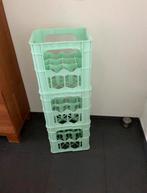 Leuke mint groene evian flessen kratten 3 stuks, Doos, Minder dan 35 cm, Ophalen of Verzenden, Zo goed als nieuw
