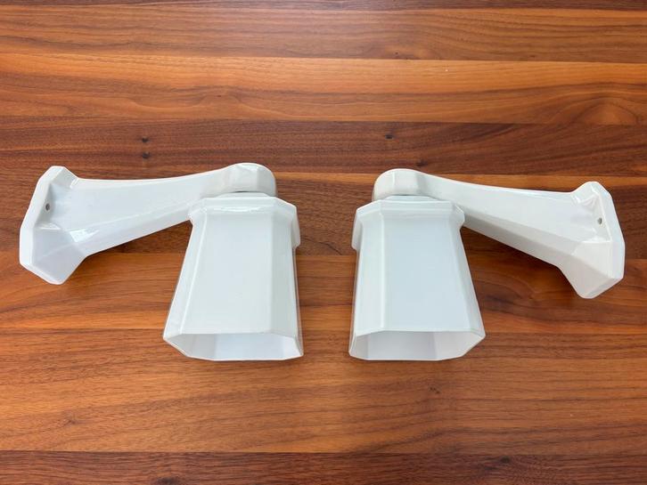 Set van 2 Art Deco badkamerlampjes melkglas, Antiek en Kunst, Antiek | Lampen, Ophalen of Verzenden