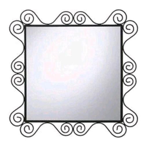 Sierlijke wandspiegel zwart metalen frame, Huis en Inrichting, Woonaccessoires | Spiegels, Minder dan 50 cm, Minder dan 100 cm