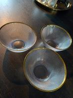 Glazen schaaltjes met gouden rand, Ophalen of Verzenden, Overige stijlen, Glas, Schaal of Schalen