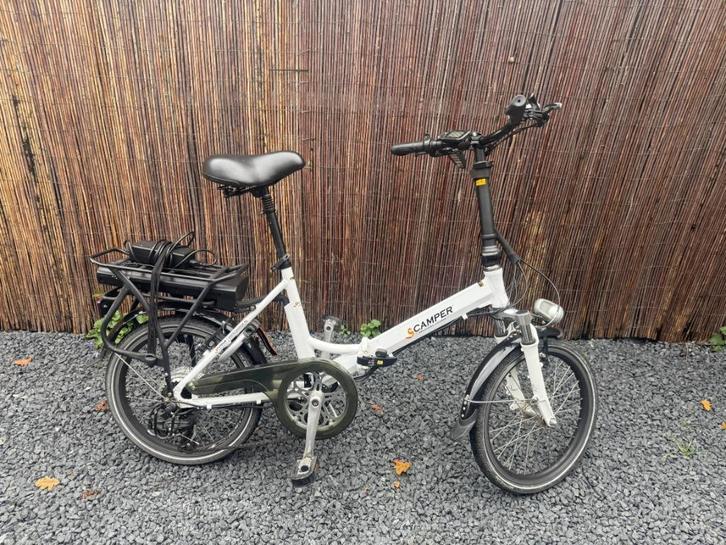Aangeboden lacros scamper electrische vouwfiets., Fietsen en Brommers, Fietsen | Vouwfietsen, Gebruikt, 16 tot 18 inch, Versnellingen