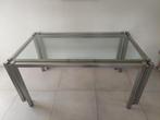 Eettafel van gewapend glas, Ophalen, Gebruikt, 100 tot 150 cm, 50 tot 100 cm