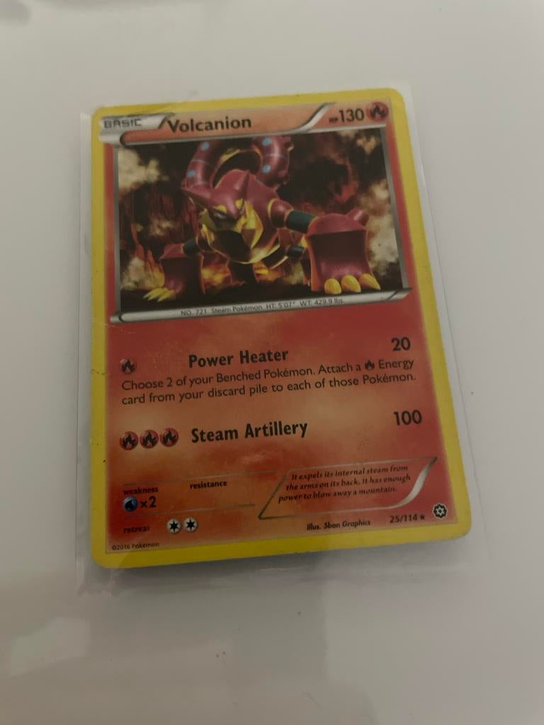 Volcanion Pokémon Kaart - Zeldzaam!, Ophalen of Verzenden, Gebruikt, Losse kaart
