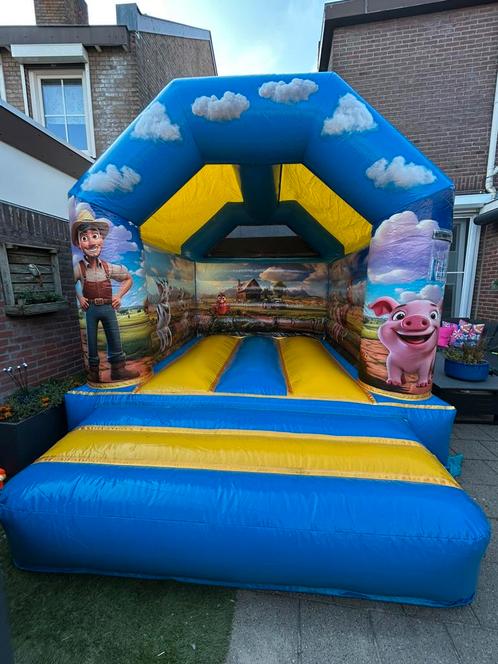 NIEUW! Springkussen boerderij Tilburg, Waalwijk, Goirle,, Hobby en Vrije tijd, Feestartikelen | Verhuur, Nieuw, Overige, Ophalen