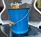 Blauw emaille emmertje diameter 23 cm, hoog 22,5 cm, Ophalen of Verzenden, Zo goed als nieuw