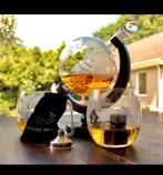 Whiskey decanteer karaf nieuw, wereldbol + glazen en stenen, Ophalen of Verzenden