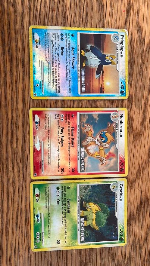 Grotle, Monferno & Prinplup Burger King Promo-serie, Hobby en Vrije tijd, Verzamelkaartspellen | Pokémon, Gebruikt, Meerdere kaarten