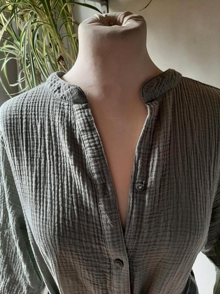 Linde groene 100%katoenen wafeltjes jurk L, Kleding | Dames, Jurken, Zo goed als nieuw, Groen, Onder de knie, Ophalen of Verzenden