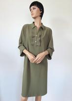 TRAMONTANA Geweldige Mosgroene Halflange Jurk Ruches 44 XXL, Tramontana, Maat 46/48 (XL) of groter, Ophalen of Verzenden, Zo goed als nieuw