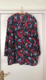 Gebloemd zgan Design Blouse maat 50 origineel van jaren 70, Kleding | Dames, Blouses en Tunieken, Ophalen of Verzenden, Zo goed als nieuw