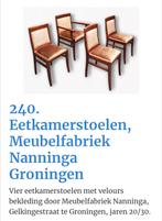 Eetkamerstoelen Nanninga Groningen, Ophalen of Verzenden