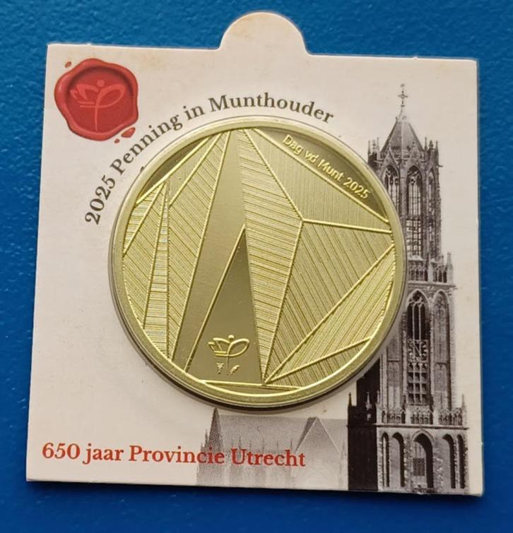Penning 2025 650 Jr. provincie Utrecht in munthouder, Postzegels en Munten, Penningen en Medailles, Overige materialen, Nederland