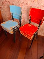 Mooie vintage doorleefde schoolstoelen ca 1950, Ophalen