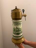 Oude Porseleinen Heineken Biertap met dubbele tapkraan, Verzamelen, Ophalen of Verzenden, Gebruikt, Gebruiksvoorwerp