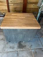Open bijzettafel betonlook/eikenhouten blad, 55 tot 75 cm, Zo goed als nieuw, Hout, Ophalen