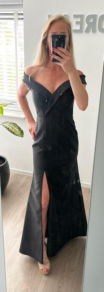 Galajurk bruidsmeisje jurk zwart maat XS-S aangeboden, Kleding | Dames, Gelegenheidskleding, Zo goed als nieuw, Galajurk, Maat 36 (S)