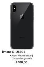 iPhone X 256GB |Refurbished |Emmeloord |Garantie, 256 GB, Zo goed als nieuw, Grijs, 100 %