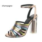 SALES! jr-048-Champagne meerkleurige blokhak pumps maat 39, Pumps, Overige kleuren, Nieuw, Ophalen of Verzenden