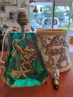 Vintage Lamp met Zeepaardjes en Lampenkap, Antiek en Kunst, Ophalen of Verzenden