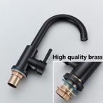 Mengkraan Wastafel kraan ZWART en RVS half hoog model Ore, Nieuw, Minder dan 100 cm, Zwart, 25 tot 50 cm