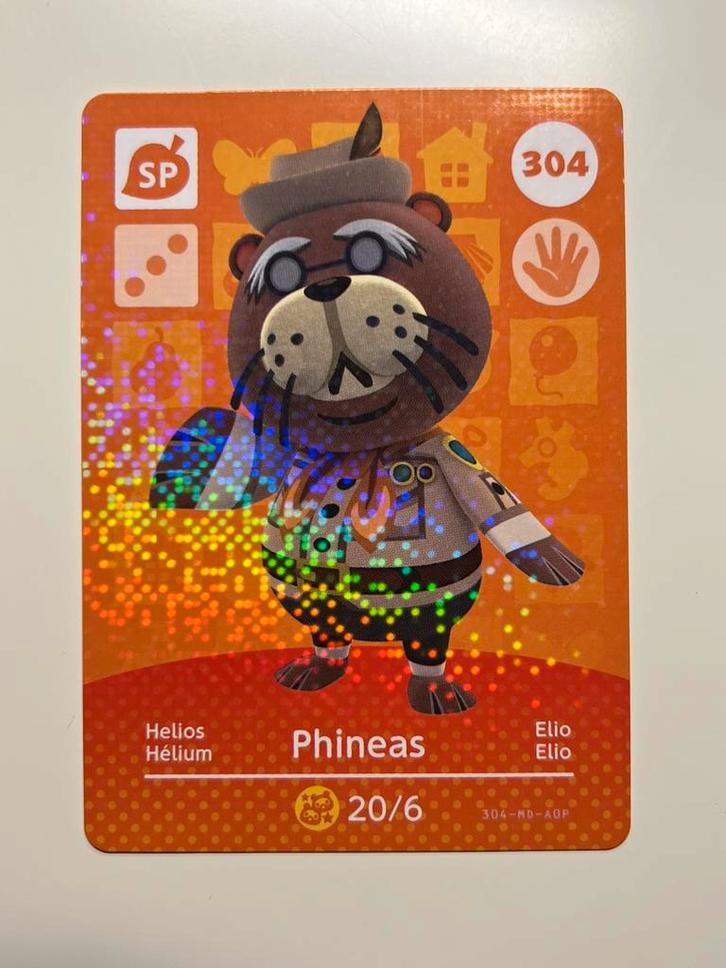 Nintendo Animal Crossing Cards - Series 4 - card 304 Phineas, Spelcomputers en Games, Games | Nintendo Switch, Zo goed als nieuw