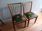 Twee prachtige handgemaakte mid century vintage stoelen, Ophalen, Gebruikt, Bruin, Twee